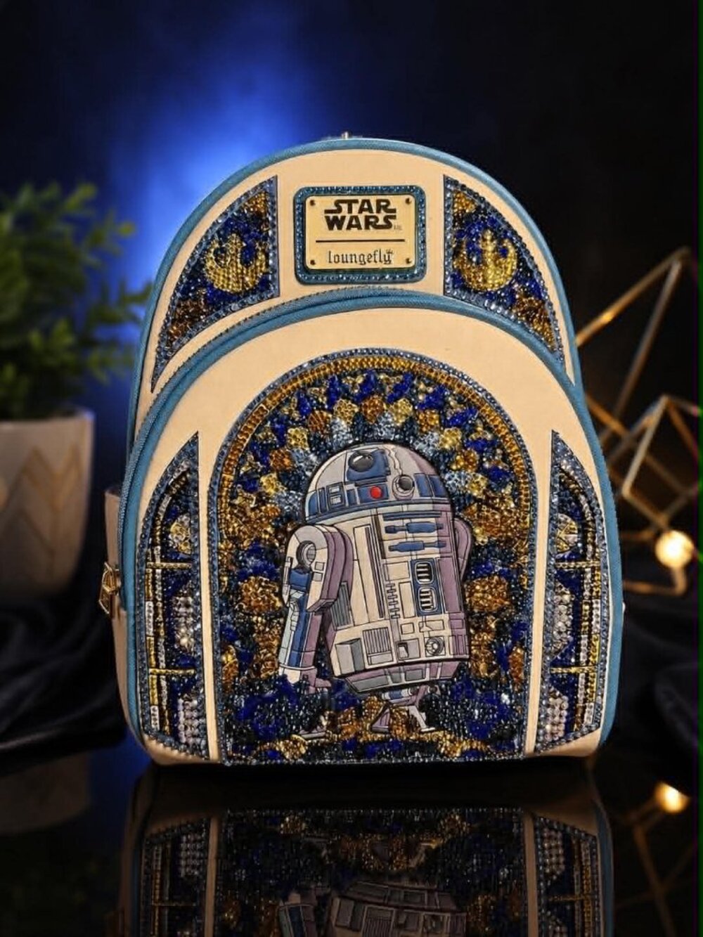 Hand-Embellished R2-D2 Loungefly Mini Backpack | One-of-a-Kind Crystal Bag
